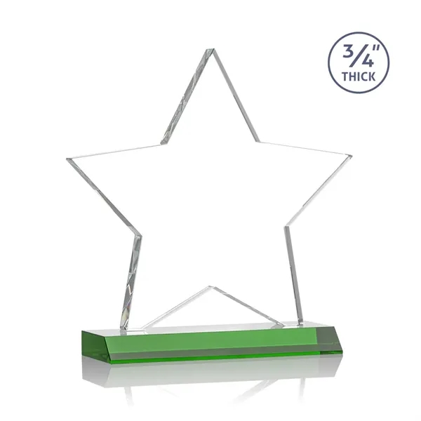 Optical crystal star shape award on a Green optical crystal base.... from ASI 84592 St Regis Group / St Regis