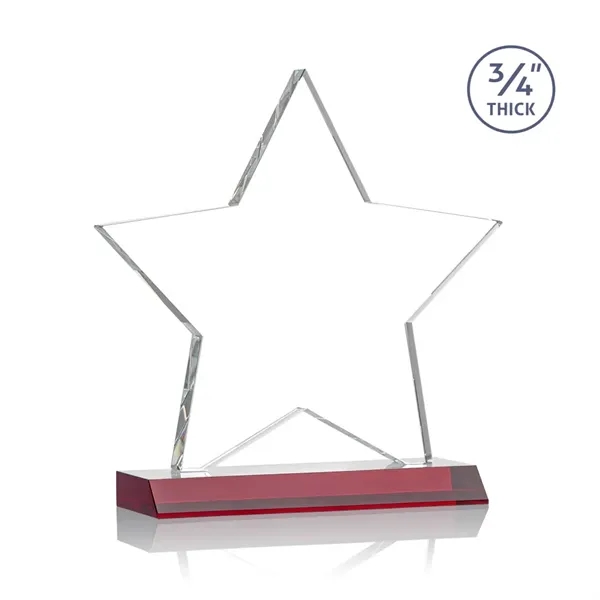 Optical crystal star shape award on a Red optical crystal base.... from ASI 84592 St Regis Group / St Regis