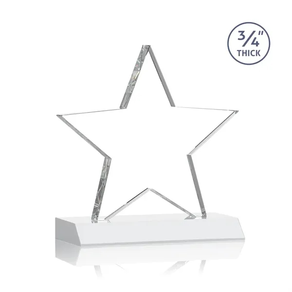 Optical crystal star shape award on a White optical crystal base.... from ASI 84592 St Regis Group / St Regis