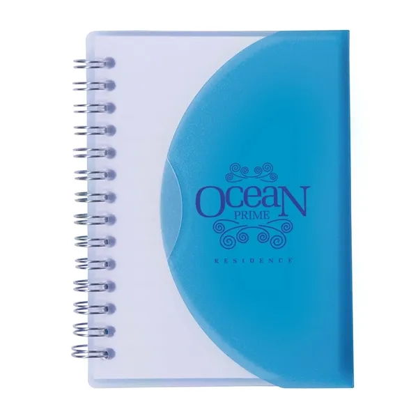 4" x 5" two-tone spiral bound 80 page journal with translucent... from ASI 63549 Jornik Manufacturing Corp / Jornik