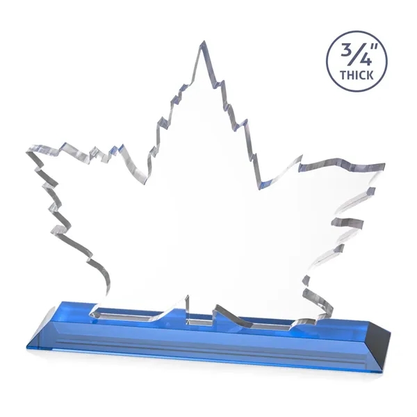 Maple leaf  Starfire Crystal award mounted on top of a... from ASI 84592 St Regis Group / St Regis