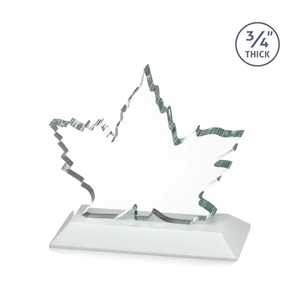 Maple leaf  Starfire Crystal award mounted on top of a... from ASI 84592 St Regis Group / St Regis