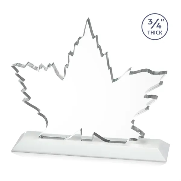 Maple leaf  Starfire Crystal award mounted on top of a... from ASI 84592 St Regis Group / St Regis