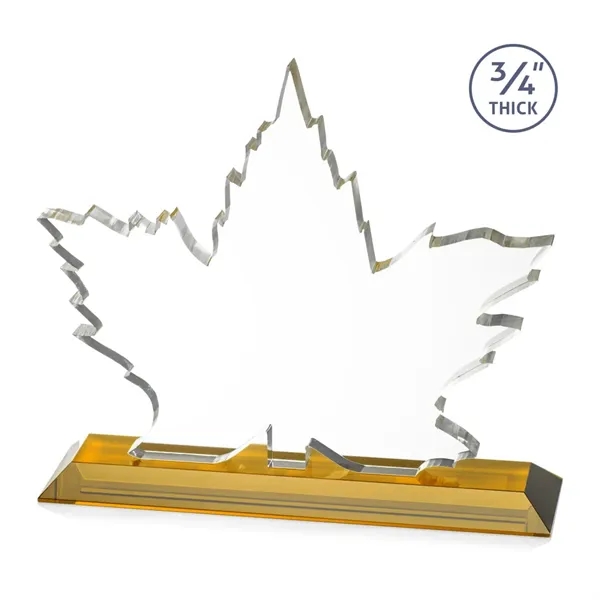 Maple leaf  Starfire Crystal award mounted on top of an... from ASI 84592 St Regis Group / St Regis