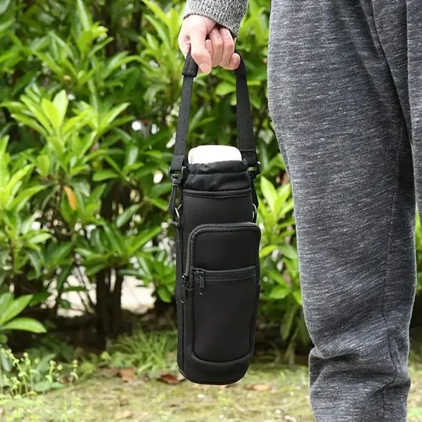 Durable Water Bottle Carrier Bag with adjustable strap, insulated interior, and... from ASI 63776 KTI Networks Inc / KTI Promo