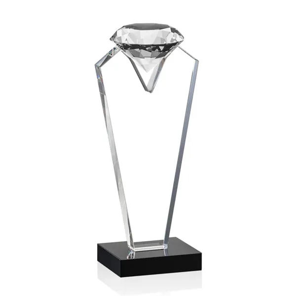 Beautiful optical crystal award that holds a Diamond with black base.... from ASI 84592 St Regis Group / St Regis