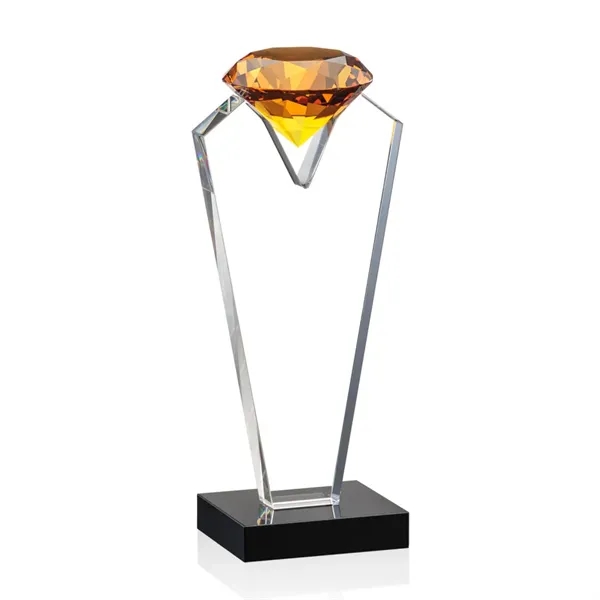 Beautiful optical crystal award that holds an Amber diamond with black... from ASI 84592 St Regis Group / St Regis