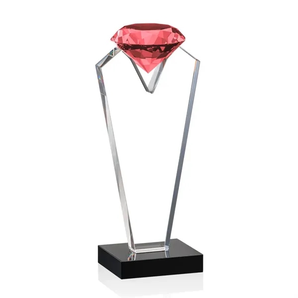 Beautiful optical crystal award that holds a Ruby diamond with black... from ASI 84592 St Regis Group / St Regis