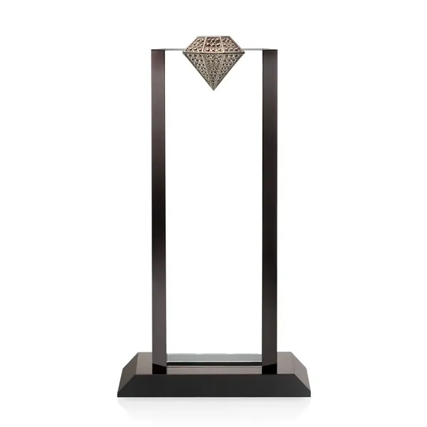 Falcone Award - Optical/Black. A textured metal diamond adorns the top... from ASI 84592 St Regis Group / St Regis