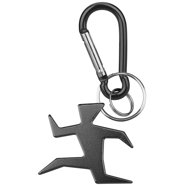 Runner shape bottle opener with key ring and carabiner... from ASI 74585 Nu Promo International / Nu Promo Line