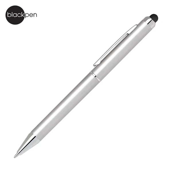 Blackpen Twist-Action Plastic Ballpoint Pen with Stylus and Chrome Points... from ASI 62820 International Merch Concepts