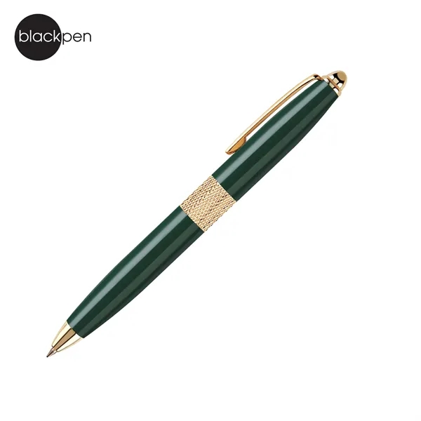 Blackpen Solid Brass Twist-Action Ballpoint Pen, Diamond-Cut Ring... from ASI 62820 International Merch Concepts