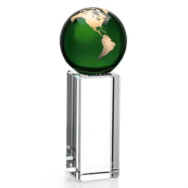The Luz Globe award features a Green Optical Crystal globe perched... from ASI 84592 St Regis Group / St Regis