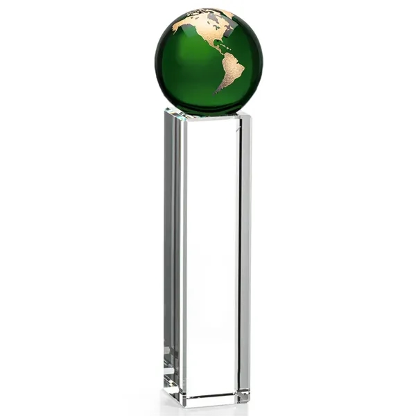 The Luz Globe award features a Green Optical Crystal globe perched... from ASI 84592 St Regis Group / St Regis