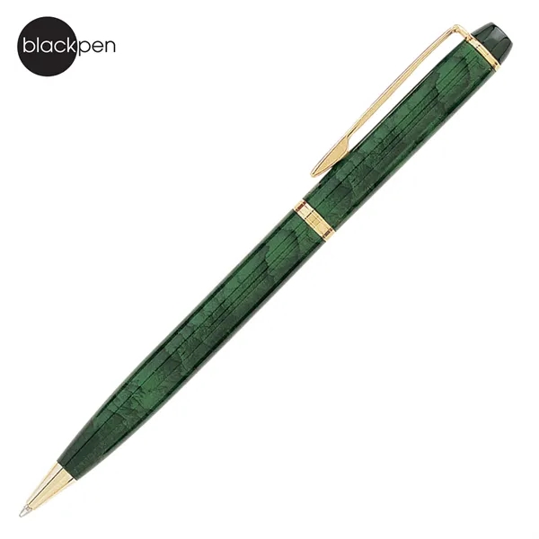 Blackpen Twist-Action Ballpoint Pen in Lacquer, Gold Points... from ASI 62820 International Merch Concepts