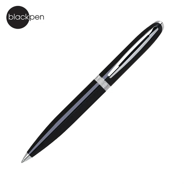 Blackpen Twist-Action Aluminum Ballpoin Pen in Lacquer, Diamond-cut Accent... from ASI 62820 International Merch Concepts