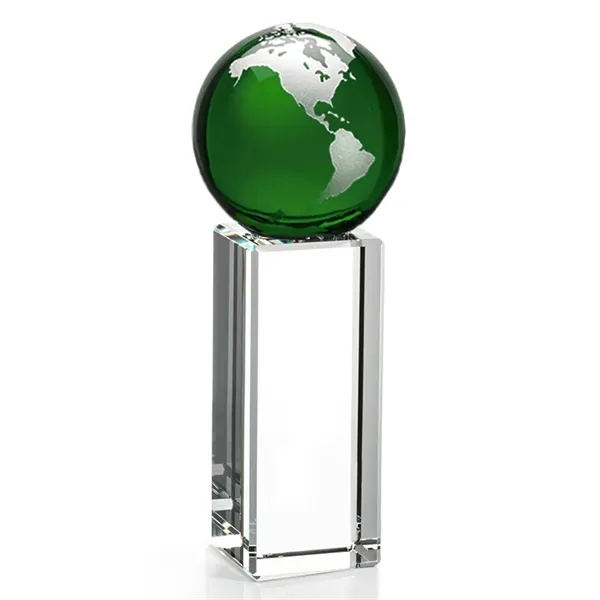 The Luz Globe award features a Green Optical Crystal globe perched... from ASI 84592 St Regis Group / St Regis