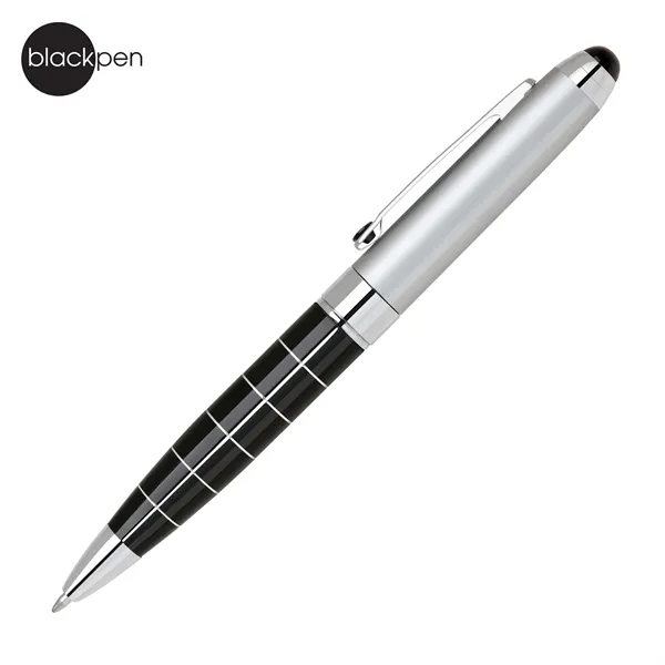 Blackpen Twist-Action Brass Ballpoint Pen, Diamond-Cut Barrel, Chrome Points... from ASI 62820 International Merch Concepts