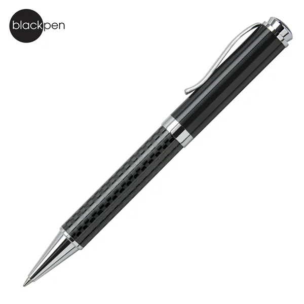 Blackpen Twist-Action Ballpoint Pen, Cabon Fiber Barrel, Chrome Points... from ASI 62820 International Merch Concepts