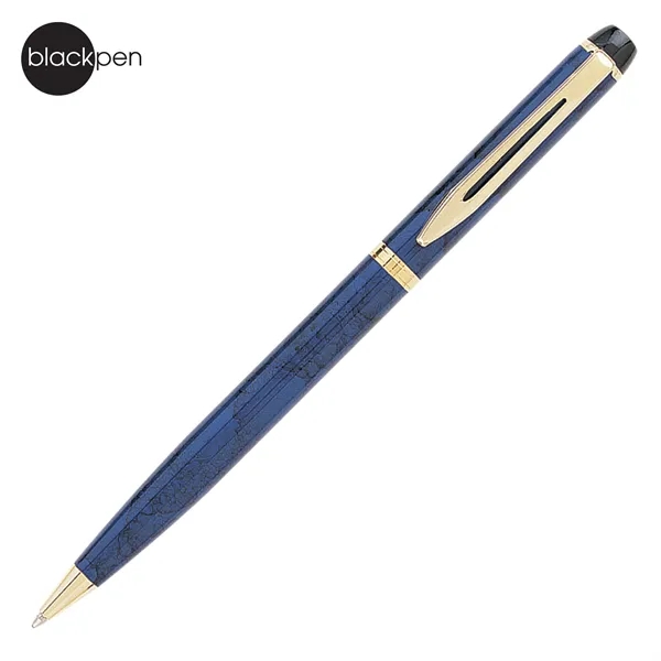 Blackpen Twist-Action Ballpoint Pen in Lacquer, Gold Points... from ASI 62820 International Merch Concepts