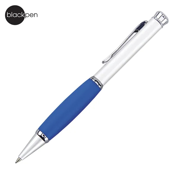 Blackpen Brass Twist-Action Ballpoint Pen Satin Chrome, Soft Comfort Grip... from ASI 62820 International Merch Concepts