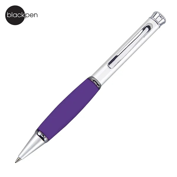 Blackpen Brass Twist-Action Ballpoint Pen Satin Chrome, Soft Comfort Grip... from ASI 62820 International Merch Concepts