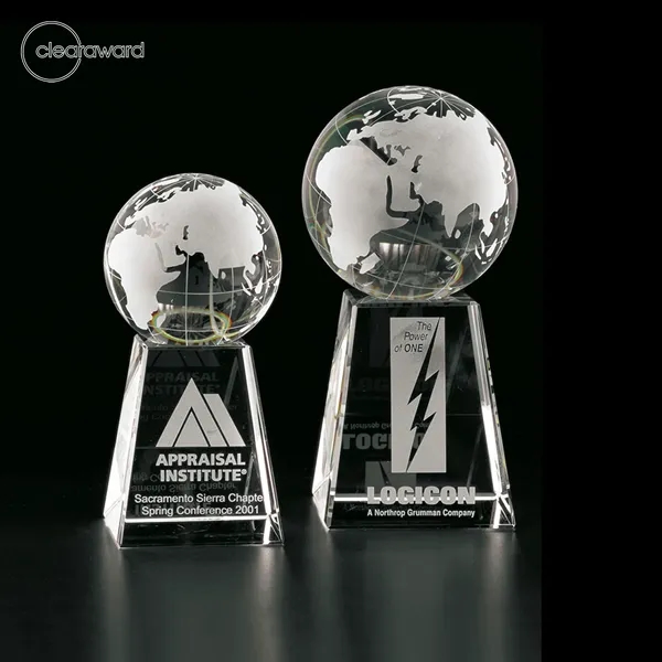 Optical crystal award, etched globe.... from ASI 62820 International Merch Concepts