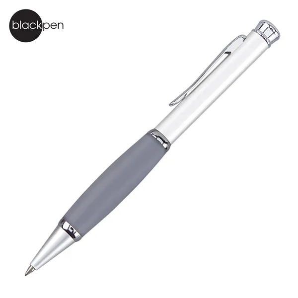 Blackpen Brass Twist-Action Ballpoint Pen Satin Chrome, Soft Comfort Grip... from ASI 62820 International Merch Concepts