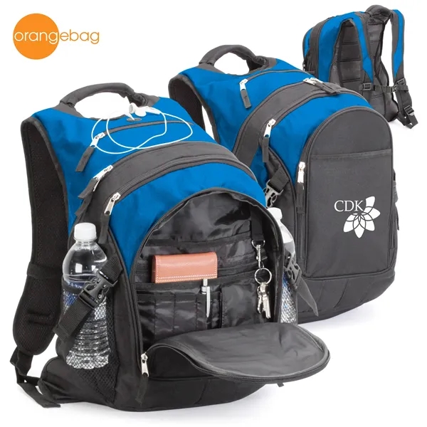 Orangebag Black 600D Polyester Padded Backpack... from ASI 62820 International Merch Concepts