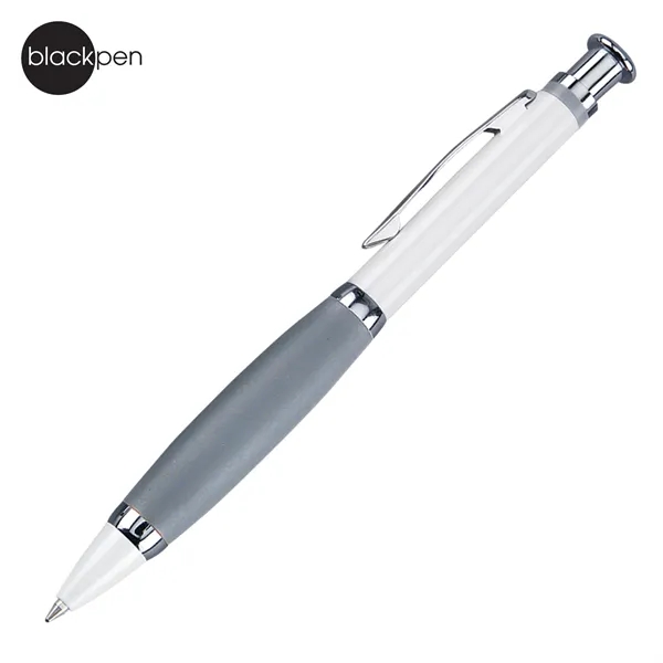 Blackpen Brass Click-Action White Ballpoint Pen, Comfort Grip, Chrome Points... from ASI 62820 International Merch Concepts