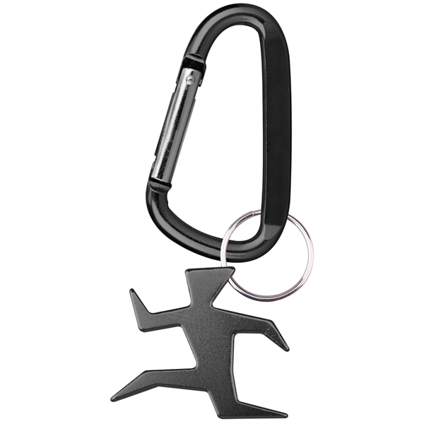 Runner shape bottle opener with key ring and carabiner... from ASI 74585 Nu Promo International / Nu Promo Line