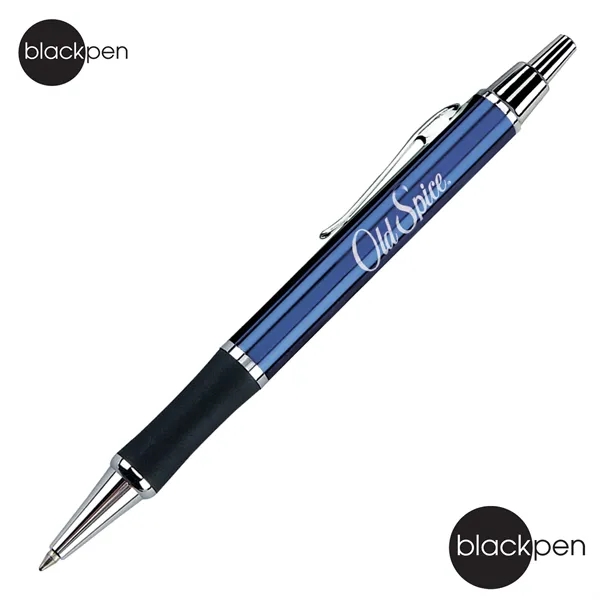 Blackpen Brass Click-Action Ballpoint Pen, Comfort Grip, Chrome Points... from ASI 62820 International Merch Concepts