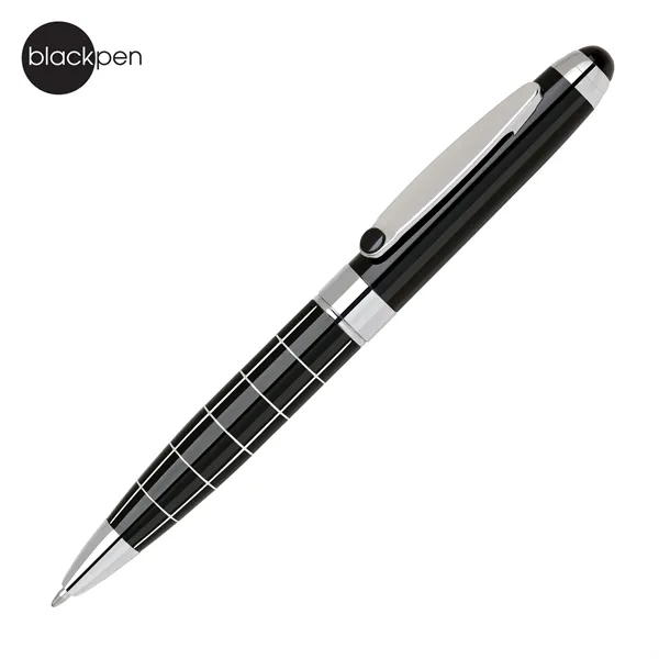Blackpen Twist-Action Brass Ballpoint Pen, Diamond-Cut Barrel, Chrome Points... from ASI 62820 International Merch Concepts
