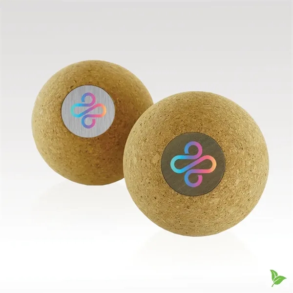 4" x 4" x 3.5" weighted cork ball with wood inlay... from ASI 93986 Visions/Awardcraft / Visions Awards