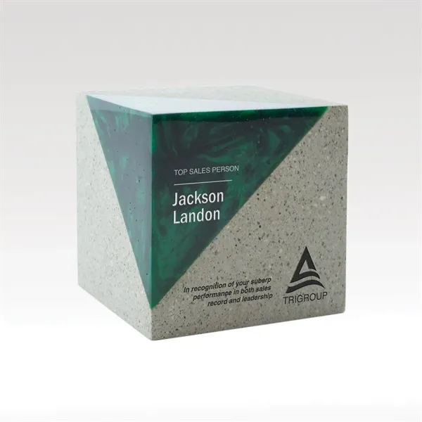 Alluring desktop award fashioned in concrete with colorful resin.... from ASI 93986 Visions/Awardcraft / Visions Awards