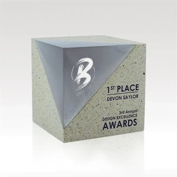Translucent resin pairs with natural concrete in this stunning desktop award... from ASI 93986 Visions/Awardcraft / Visions Awards