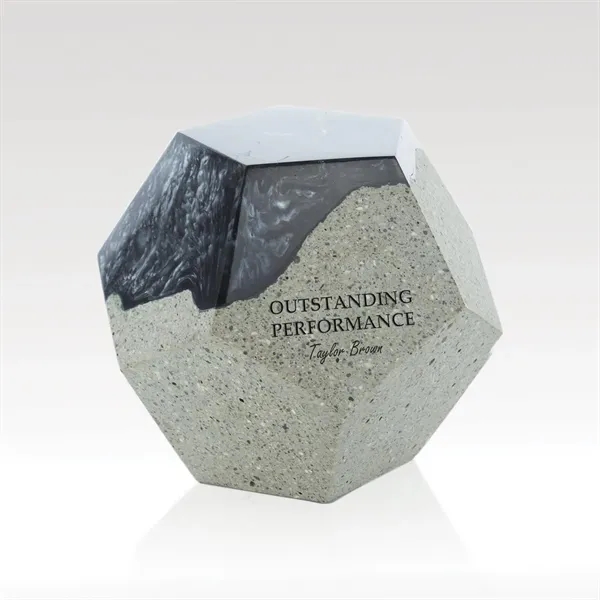 Brilliant desktop award styled in natural concrete with colorful resin... from ASI 93986 Visions/Awardcraft / Visions Awards