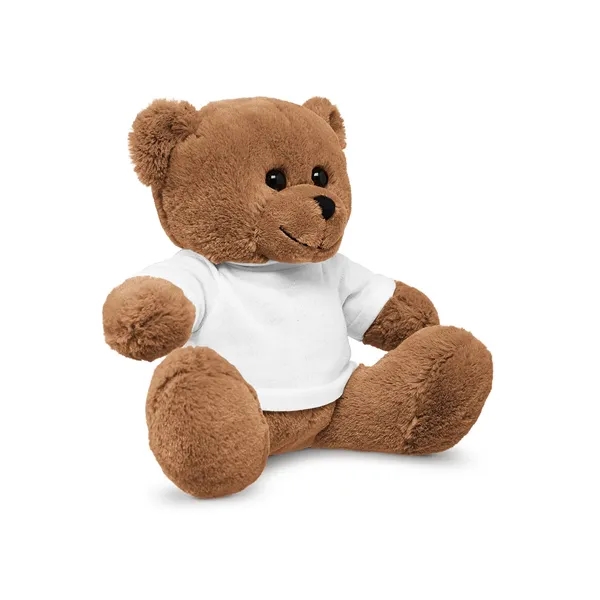 3.5" x 8.5" x 10" polyester plush brown bear with customizable... from ASI 79530 Prime Line