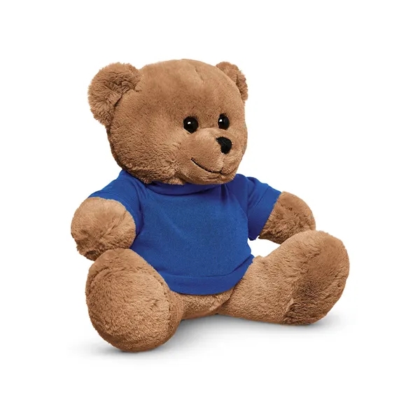 3.5" x 8.5" x 10" polyester plush brown bear with customizable... from ASI 79530 Prime Line