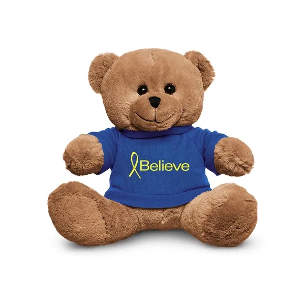 3.5" x 8.5" x 10" polyester plush brown bear with customizable... from ASI 79530 Prime Line