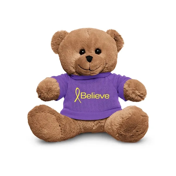 3.5" x 8.5" x 10" polyester plush brown bear with customizable... from ASI 79530 Prime Line