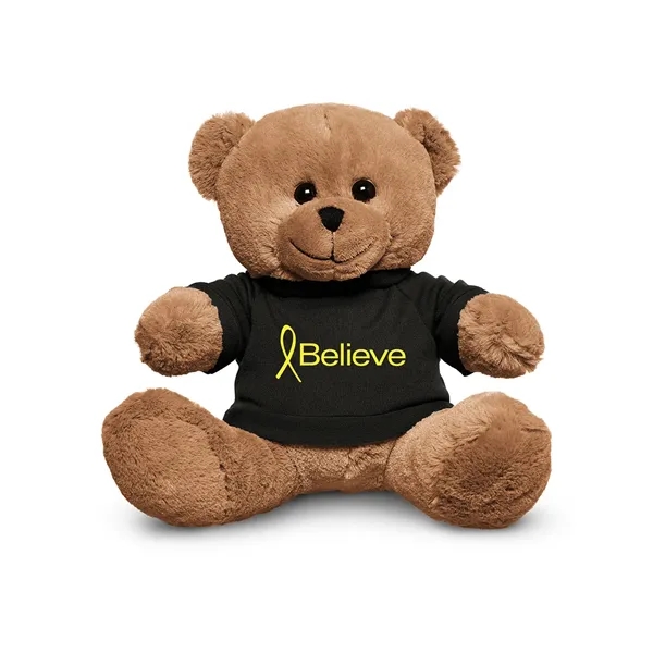 3.5" x 8.5" x 10" polyester plush brown bear with customizable... from ASI 79530 Prime Line