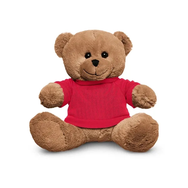 3.5" x 8.5" x 10" polyester plush brown bear with customizable... from ASI 79530 Prime Line