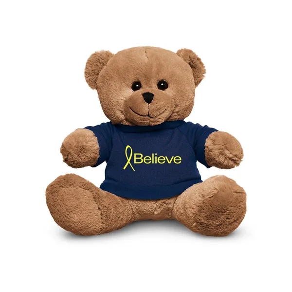 3.5" x 8.5" x 10" polyester plush brown bear with customizable... from ASI 79530 Prime Line