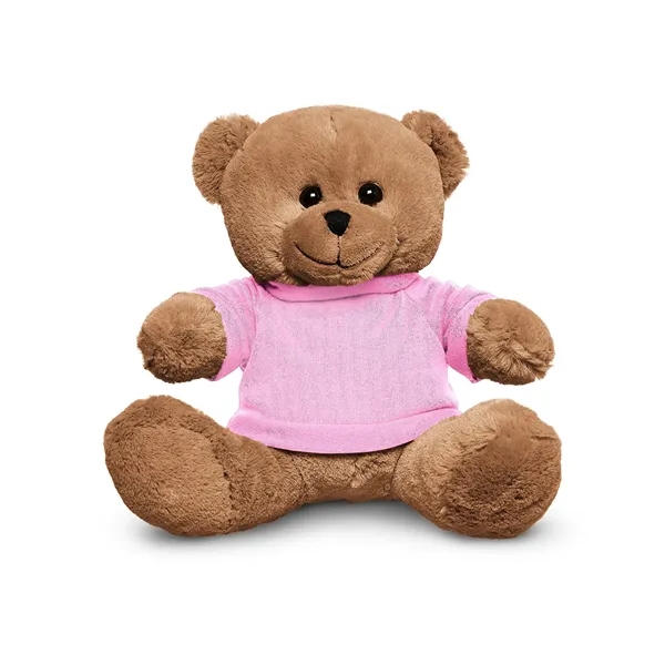 3.5" x 8.5" x 10" polyester plush brown bear with customizable... from ASI 79530 Prime Line