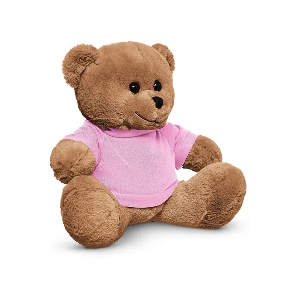 3.5" x 8.5" x 10" polyester plush brown bear with customizable... from ASI 79530 Prime Line