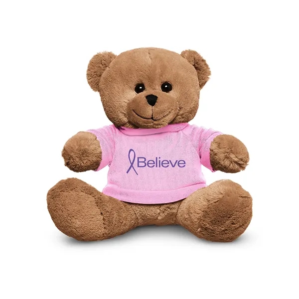 3.5" x 8.5" x 10" polyester plush brown bear with customizable... from ASI 79530 Prime Line