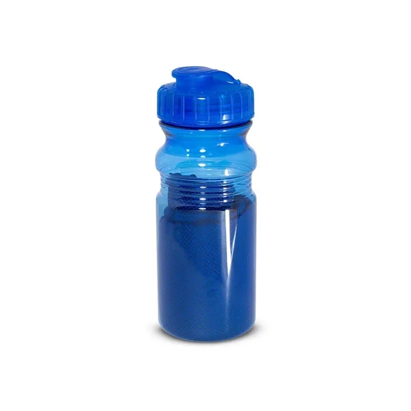 20 oz. water bottle with lightweight, soft and breathable cooling towel.... from ASI 79530 Prime Line