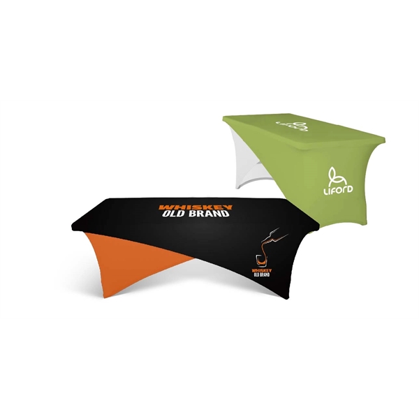 Fitted Elastic Cross-Over Table Cover - 7oz Polyester w Dye Sublimation... from ASI 49891 Discount Marketing Products