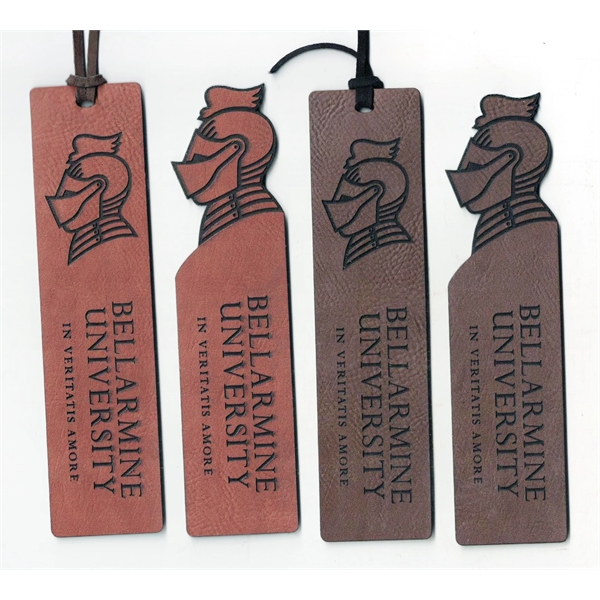 6" x 1.5" x 0.094" leatherette bookmarks with laser engraving.... from ASI 92531 Unique Custom Products / UCP